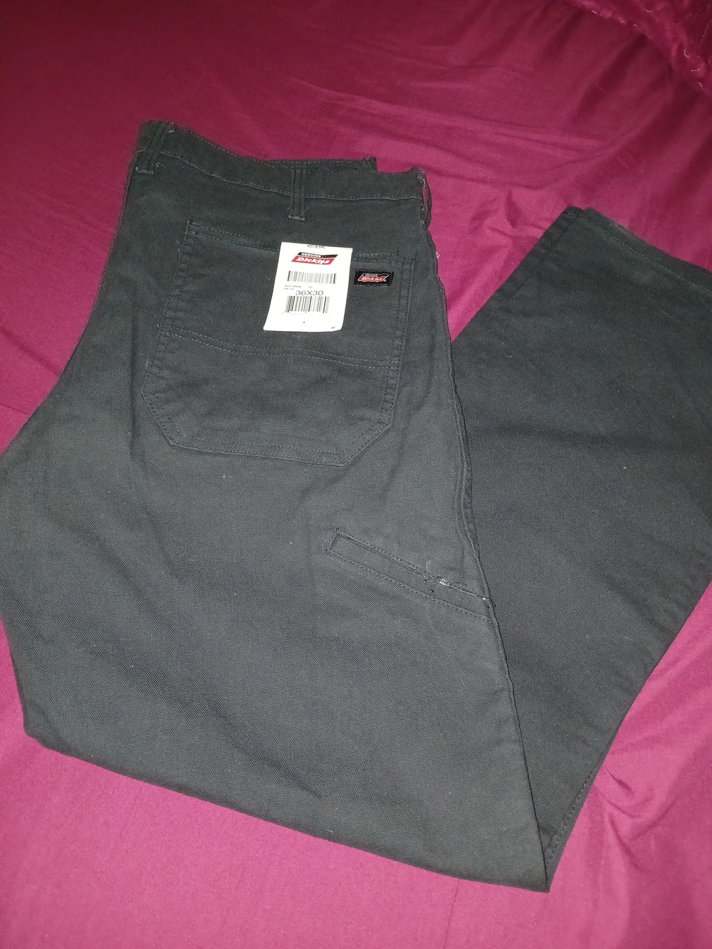 Dickies Dark Gray Work Pants with Back Pocket